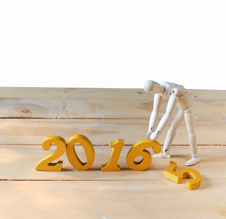 Happy New Year 2016 stocks are moving from number five to number six.の写真素材