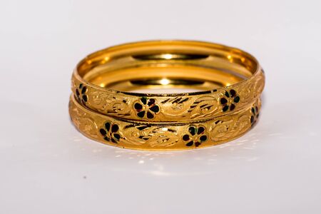 Designed Golden Bangles Jeweleryの写真素材