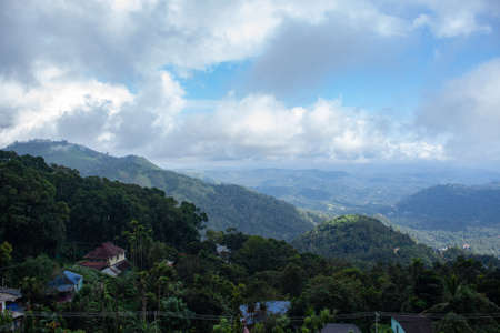 Munnar City and Mountanin View. Tea plantation Area. Best Tea plants In Munnar, Kerala, India.の写真素材