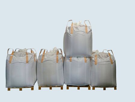 Stock Chemical fertilizer jumbo-bag on the White Background waiting for shipment.の写真素材
