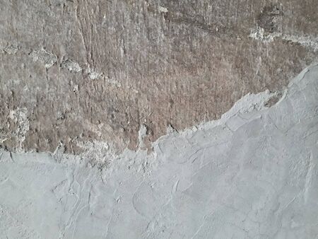 Gray cement wall Broken wall Due to lack of standards causing cracksの写真素材
