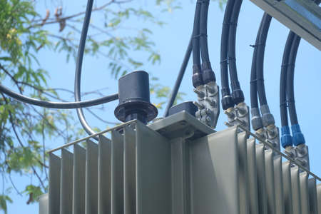 Wiring equipment, ceramic insulators, wires, electric panel Board high voltage transformer