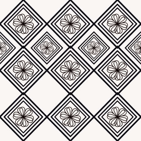 Pattern background from geometric shapes, black and white stripes. For destroying gift wrap, book cover, clothes, table cloth.のイラスト素材