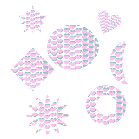 Square heart image, easy to draw but beautifulのイラスト素材
