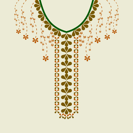Neckline  geometric embroidery designs For the fabric surface, fashionable women wear.のイラスト素材