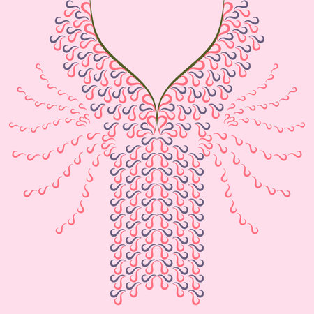 Neckline  geometric embroidery designs For the fabric surface, fashionable women wear.のイラスト素材