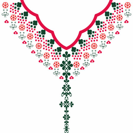 Neckline  geometric embroidery designs For the fabric surface, fashionable women wear.のイラスト素材