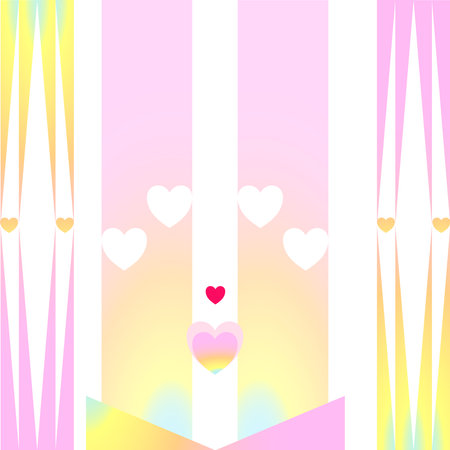 Sweet pink background with pastel tones for Valentine's Day. Gift wrapping paper, handkerchiefs, business cardsのイラスト素材