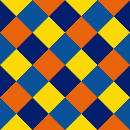 blue, yellow, orange, lattice-contiguous checkered backgroundのイラスト素材