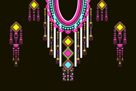 patterns Neckline from geometric shapes for shirtsのイラスト素材
