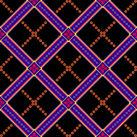 geometric lines blue and pink yellow Intertwined with fabric patterns, skirts, shirts, tablecloths,...