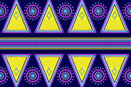 Pattern background from geometric shapes blue pink white yellowstripes. For destroying gift wrap book cover clothes table cloth.のイラスト素材