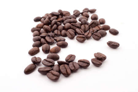 Coffee beans background isolated on white
