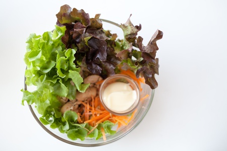 Salad isolated on whiteの写真素材