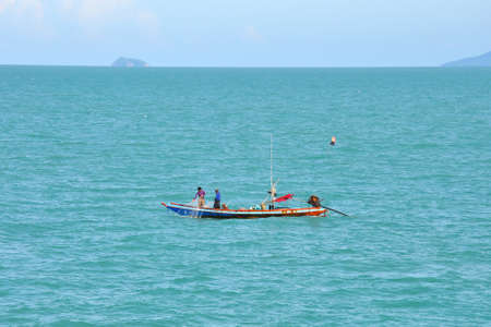 Thai boat on sea, Thailandの写真素材