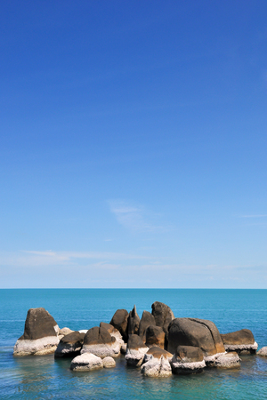 Famous Grandfather rock on Lamai Beach  Koh Samui, Thailandの写真素材