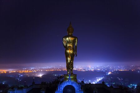 Buddha statue standing at Wat Phra That Khao Noi in Nan,Thailandの写真素材