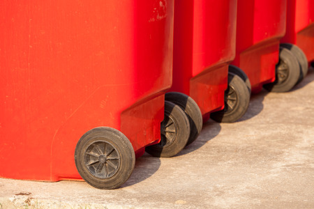 Large trash cans  garbage bins の写真素材