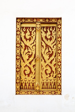 Traditional Thai style church windowの写真素材