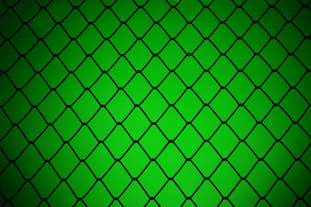 metallic net with green backgroundの写真素材