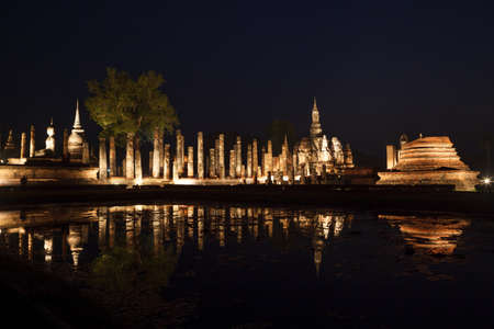 Reflections, Sukhothai Historical Parkの写真素材
