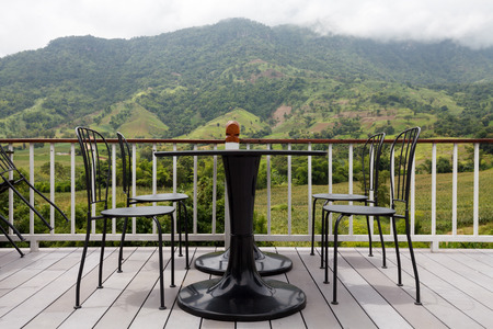 Beautiful terrace lounge with mountain view
の写真素材