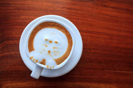 Cup of latte coffeeの写真素材