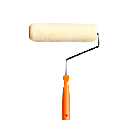 Roller paint brush on isolated white backgroundの写真素材
