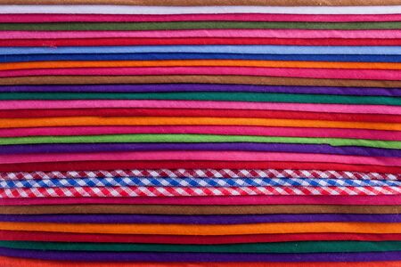 colorful fabric as a vibrant background imageの写真素材