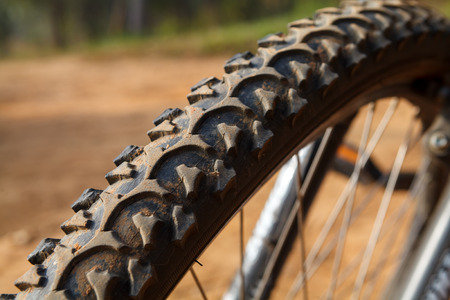 Detail of a Mountain Bike Tire,Selective focusの写真素材