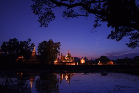 Sukhothai historical park. Buddhist temple ruins in Sukhothai historical parkThailandの写真素材