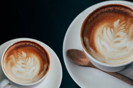 Latte art coffee cup - vintage effect style picturesの写真素材