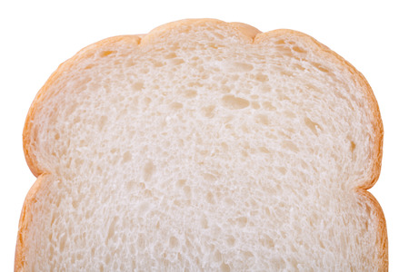 slice of bread on white background
