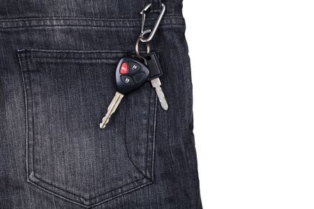 car keys on black jean