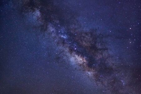 milky way galaxy, Long exposure photograph,with grainの写真素材