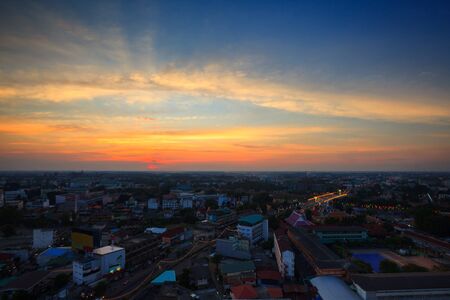 Sunset at city of Phitsanulok, Thailandの写真素材