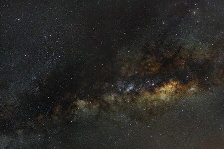 Close-up of Milky Way,Long exposure photograph, with grainの写真素材