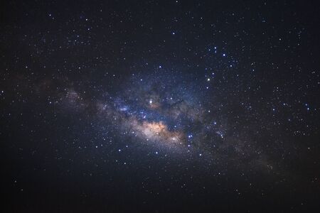 milky way galaxy. Long exposure photograph.with grainの写真素材