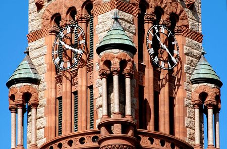 Courthouse Clock Tower In Waxahachie, Texasの写真素材