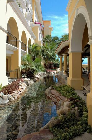 Garden view at a Resort in Cabo San Lucas, Mexicoの写真素材
