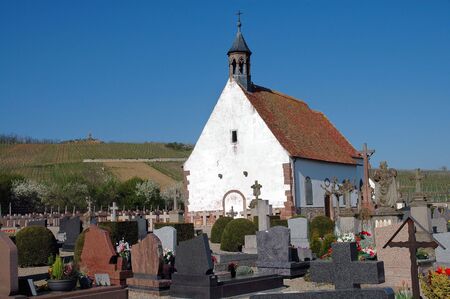 Country Church and Cemetary In Franceの写真素材