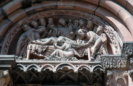 Strasbourg Cathedral Sculptureの写真素材