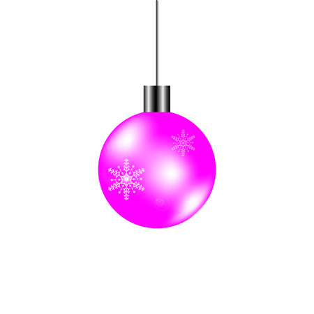Christmas Ball with Snowflake and White background.Vectorのイラスト素材