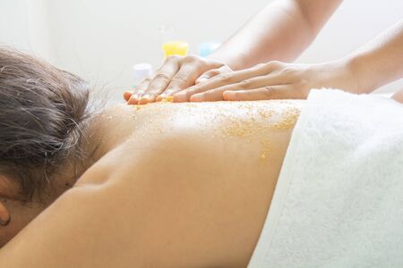 Turmeric and tamarind with honey and scrub and massage skin treatmentの写真素材