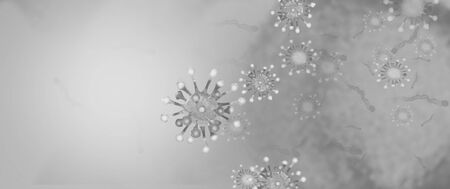 Virus. Germ, spread, communicable diseases in the lungs and noseの写真素材