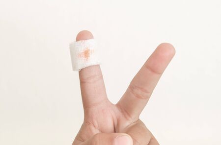 The wound in the child's on finger