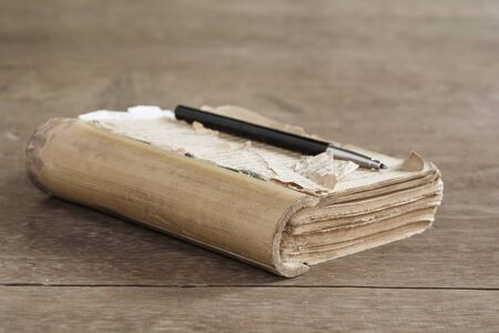 old book cover bambooの写真素材