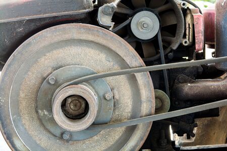 Old engines and engine dust are powered by oil.の写真素材