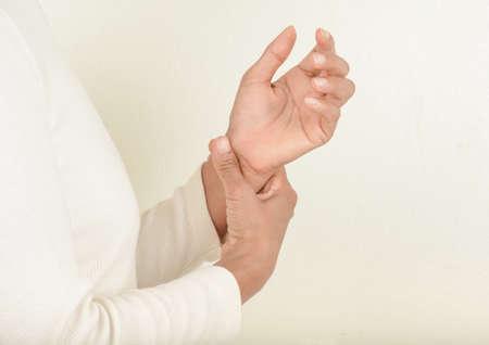 wrist pain older womenの写真素材