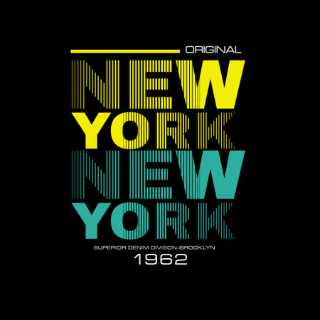 original New York Typographhy superio denim brooklyn lettering graphic poster designのイラスト素材